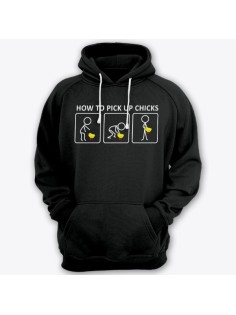 Прикольные толстовки с капюшоном с надписью "How to pick up chicks" ("Как заполучить цыпу")