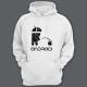 Прикольная толстовка с капюшоном с надписью "Android"