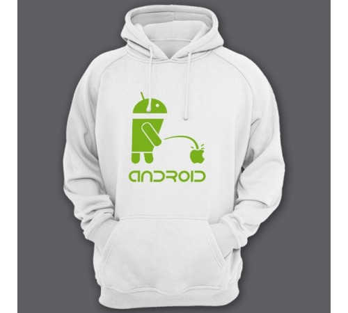 Прикольная толстовка с капюшоном с надписью "Android"