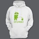 Прикольная толстовка с капюшоном с надписью "Android"