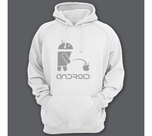 Прикольная толстовка с капюшоном с надписью "Android"