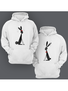 Парные толстовки с капюшоном для двоих "Милые кролики"