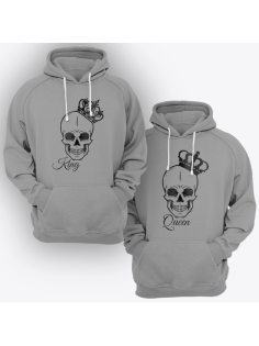 Парные толстовки с капюшоном для двоих "King/Queen"