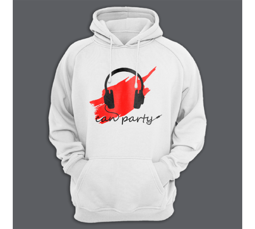 Толстовка с капюшоном с надписью "Can party"