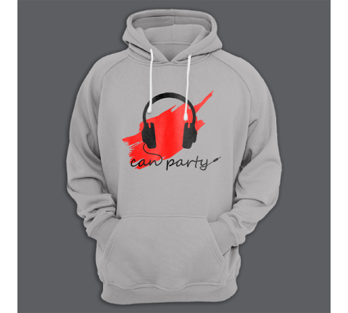 Толстовка с капюшоном с надписью "Can party"