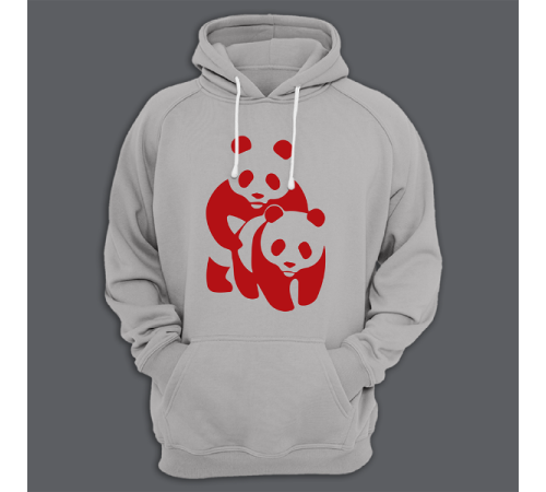 Толстовка с капюшоном с принтом "Панда спит с пандой"