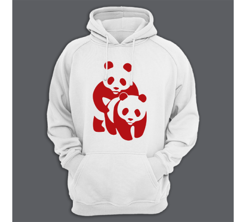 Толстовка с капюшоном с принтом "Панда спит с пандой"