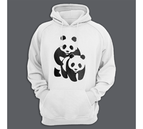 Толстовка с капюшоном с принтом "Панда спит с пандой"
