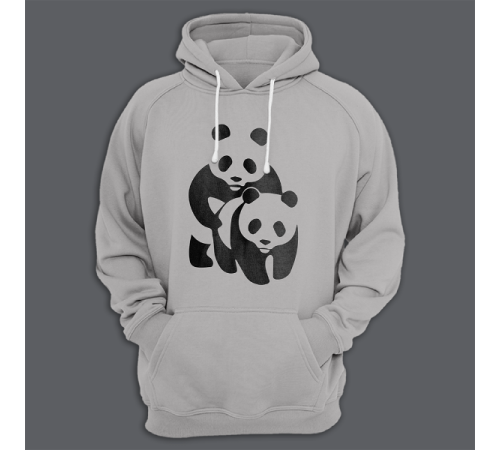 Толстовка с капюшоном с принтом "Панда спит с пандой"