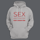 Толстовка с капюшоном с надписью "SEX Инструктор First lesson free"