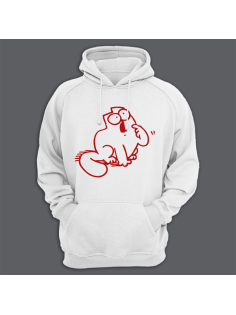 Толстовка с капюшоном с принтом "Котик хочет кушать"