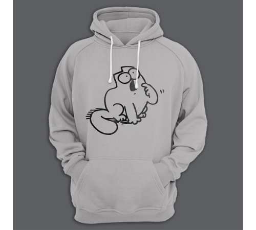 Толстовка с капюшоном с принтом "Котик хочет кушать"