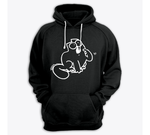 Толстовка с капюшоном с принтом "Котик хочет кушать"