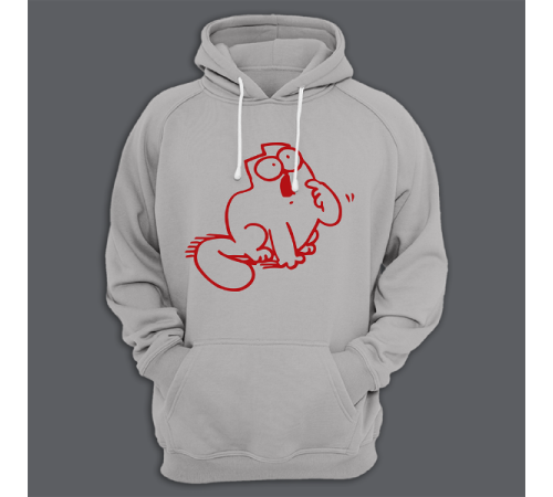 Толстовка с капюшоном с принтом "Котик хочет кушать"