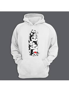 Толстовка с капюшоном с принтом "Большая куча из панд"