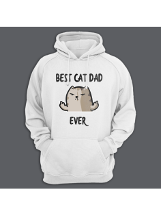Толстовка с капюшоном с принтом "Best cat dad ever"