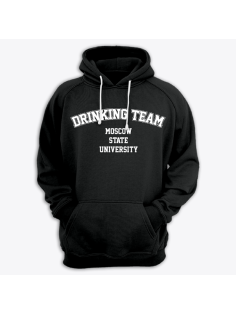 Толстовка с капюшоном с принтом "Moscow State University DRINKING TEAM"