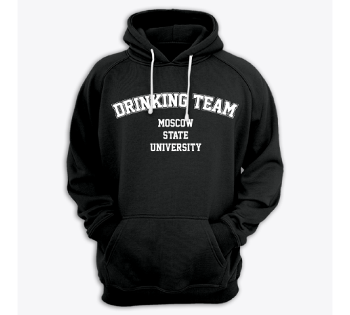 Толстовка с капюшоном с принтом "Moscow State University DRINKING TEAM"