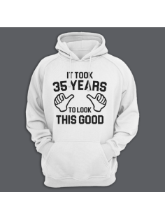 Толстовка с капюшоном с надписью "It took 35 years to look this good"