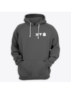 Толстовка с капюшоном с маленьким принтом "Икс Треугольник Куб"