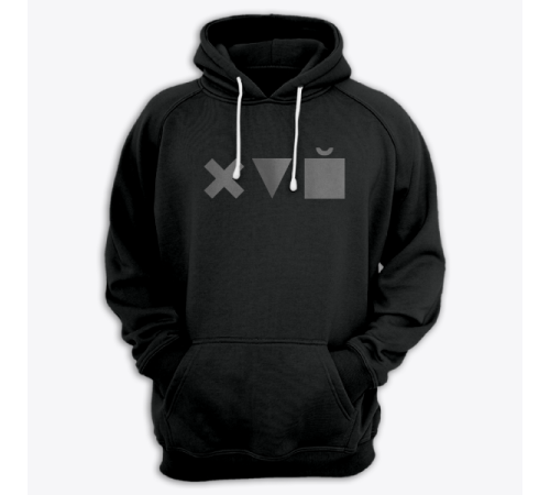 Толстовка с капюшоном с принтом "Икс Треугольник Куб"