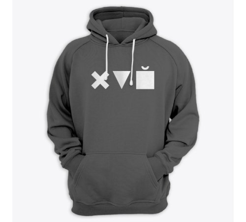 Толстовка с капюшоном с принтом "Икс Треугольник Куб"