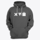 Толстовка с капюшоном с принтом "Икс Треугольник Куб"