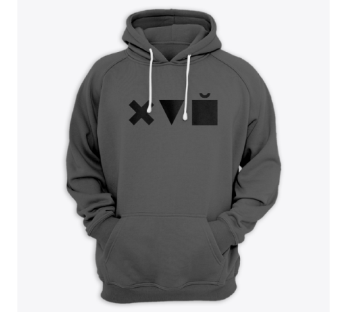 Толстовка с капюшоном с принтом "Икс Треугольник Куб"