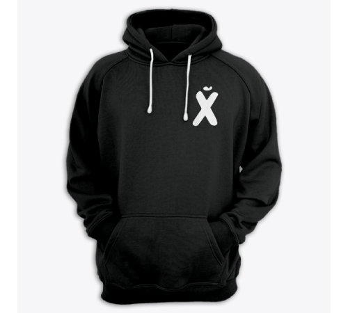 Толстовка с капюшоном с маленьким принтом "буква Х*Й"