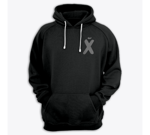 Толстовка с капюшоном с маленьким принтом "буква Х*Й"