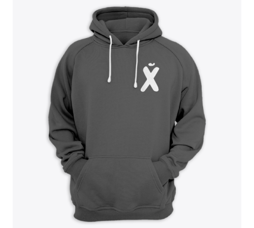 Толстовка с капюшоном с маленьким принтом "буква Х*Й"
