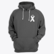 Толстовка с капюшоном с маленьким принтом "буква Х*Й"