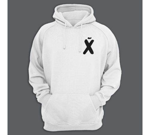 Толстовка с капюшоном с маленьким принтом "буква Х*Й"