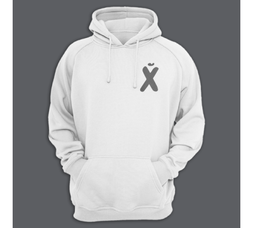 Толстовка с капюшоном с маленьким принтом "буква Х*Й"