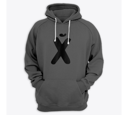 Толстовка с капюшоном с принтом "буква Х*Й"