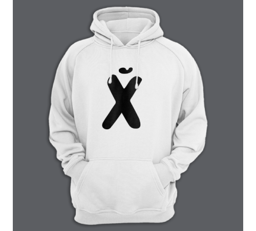Толстовка с капюшоном с принтом "буква Х*Й"