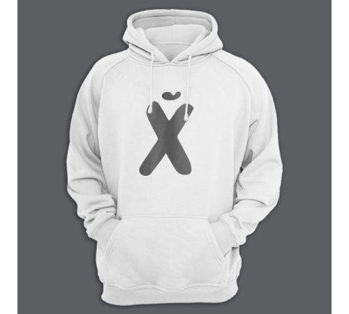 Толстовка с капюшоном с принтом "буква Х*Й"
