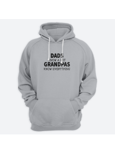 Толстовка в подарок для дедушки с принтом "Dads know a lot. Grandpas know everything"