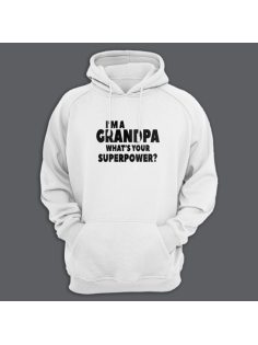 Толстовка в подарок для дедушки с принтом "I'm a grandpa. What's your superpower"