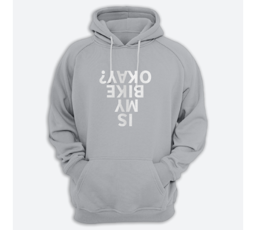 Толстовка с капюшоном с принтом "Is my bike okay?"