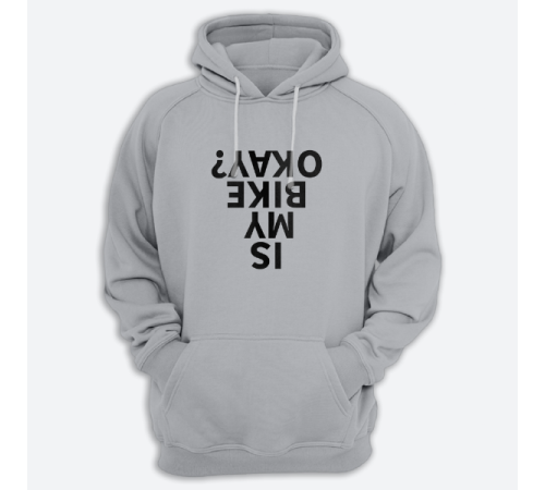 Толстовка с капюшоном с принтом "Is my bike okay?"