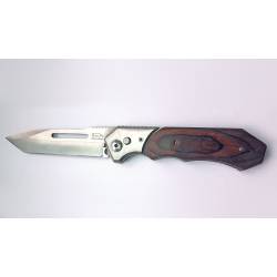 Складной нож автоматический Stainless, длина лезвия 10 см, рукоять деревянная