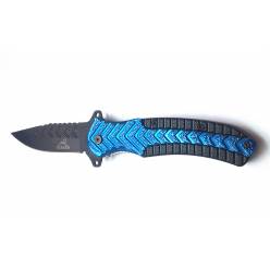 Складной нож Gerber, длина лезвия 9 см, синий с черным