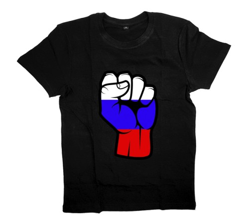 Футболка Я Русский с принтом "Россия в кулаке"