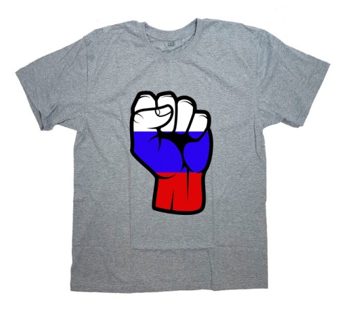 Футболка Я Русский с принтом "Россия в кулаке"