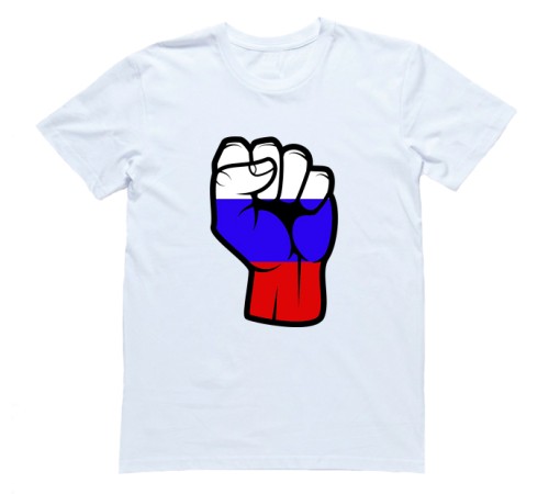 Футболка Я Русский с принтом "Россия в кулаке"