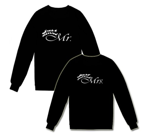 Парные свитшоты с надписью "Just married"