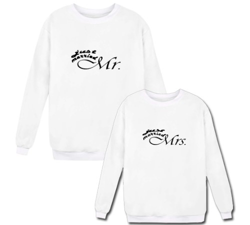 Парные свитшоты с надписью "Just married"