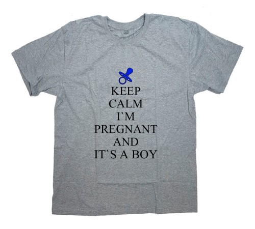 Футболка для беременных с надписью "Keep calm I`m pregnant and it`s a boy"