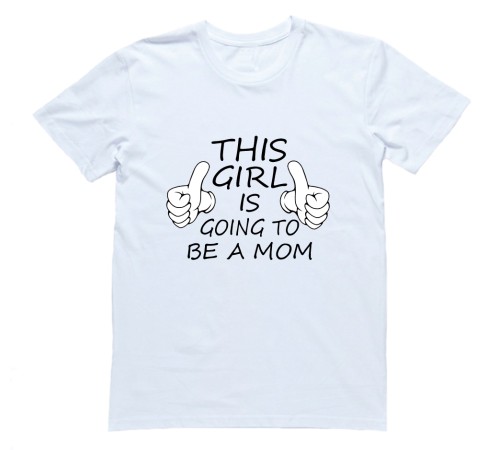 Футболка для беременных с надписью "This girl is going to be a mom"
